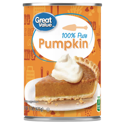 Can of 100% pure canned pumpkin